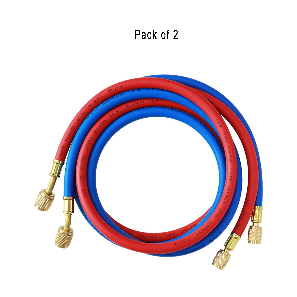 pack of 2 CHUNCHI R410a Charging Hose 1/4" 5/16" SAE AC Charge Hose 60" Long