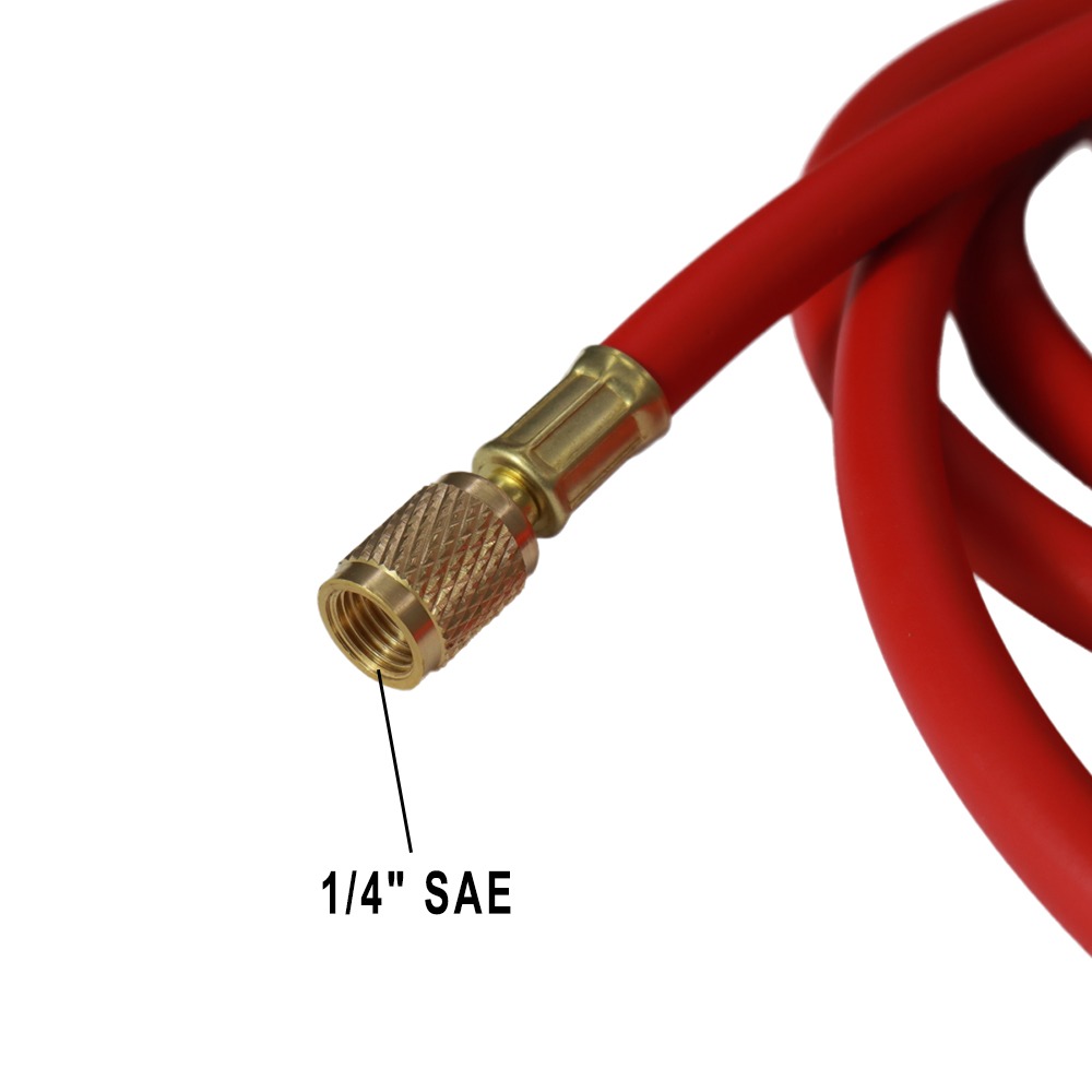 接头1 CHUNCHI Red R410a Charging Hose 1/4" 5/16" SAE 9.84ft Long