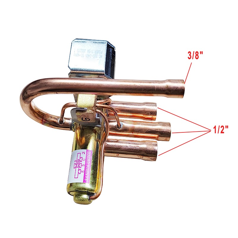 2P connection – SIZE 220V AC Four Way Reversing Valve for 12000-18000BTU A/C