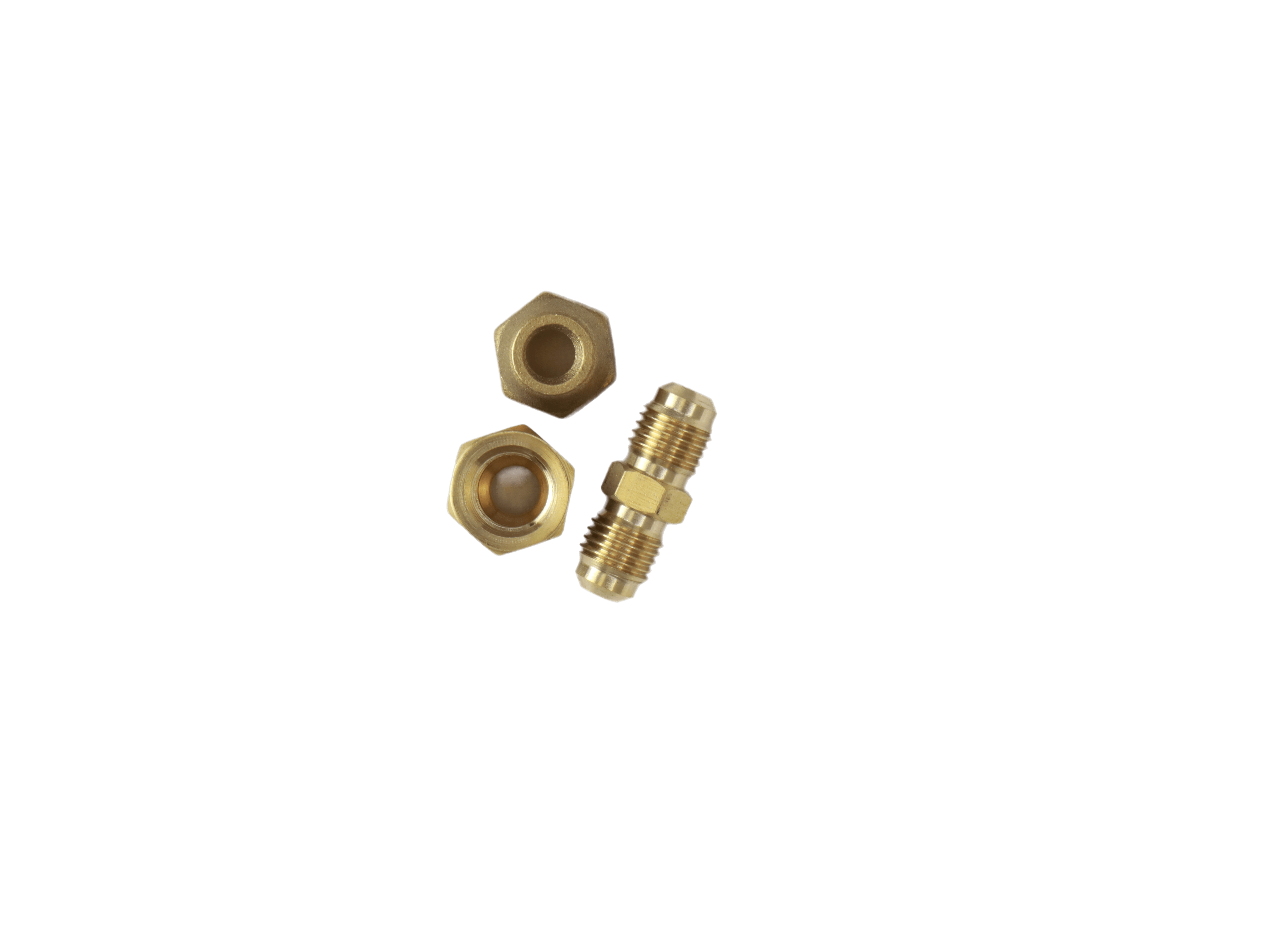 1/4" Brass Male Flare Fitting Connector Coupler With Flare Nuts,pack of 2 - Image 3
