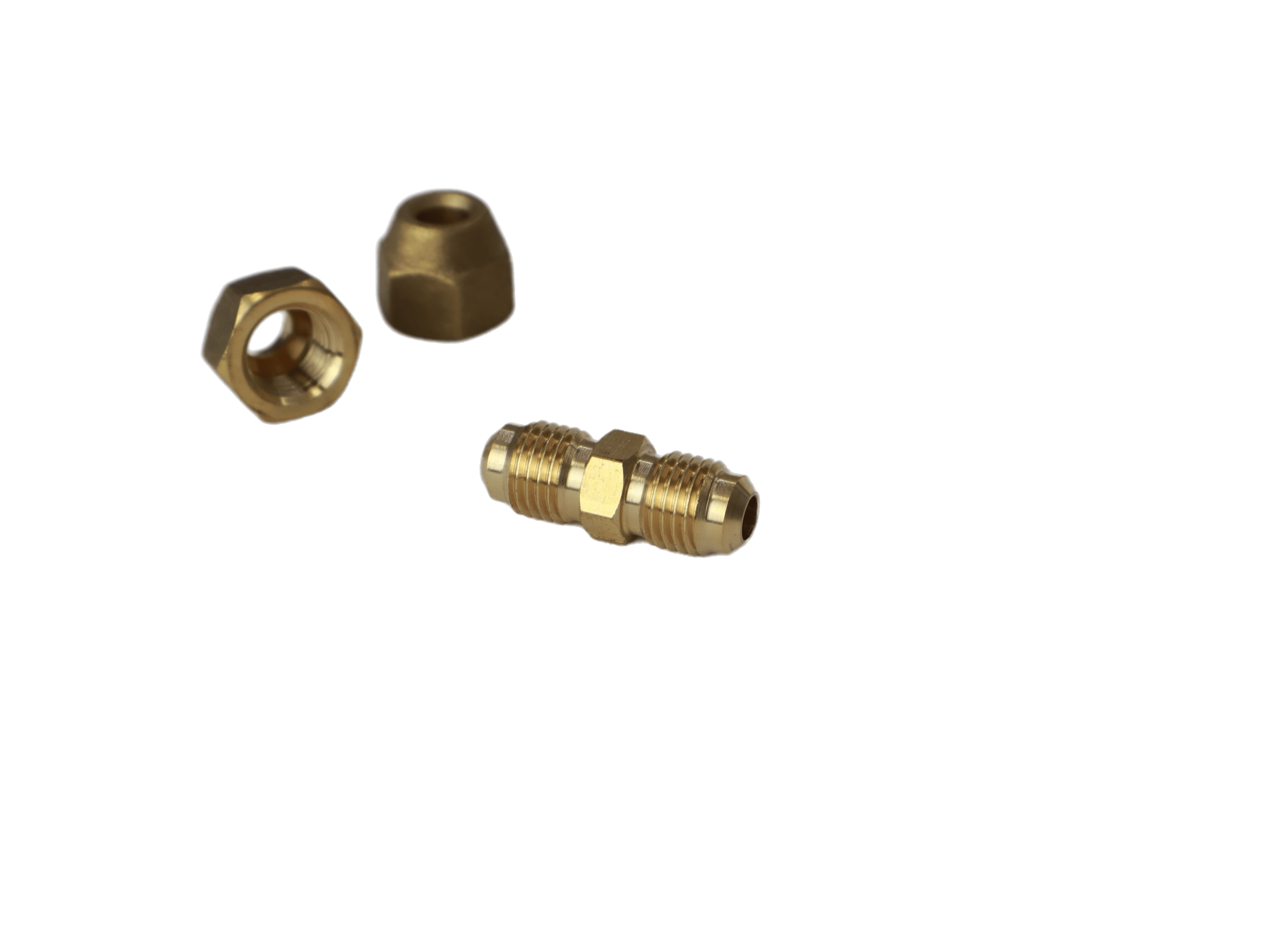 1/4" Brass Male Flare Fitting Connector Coupler With Flare Nuts,pack of 2 - Image 5