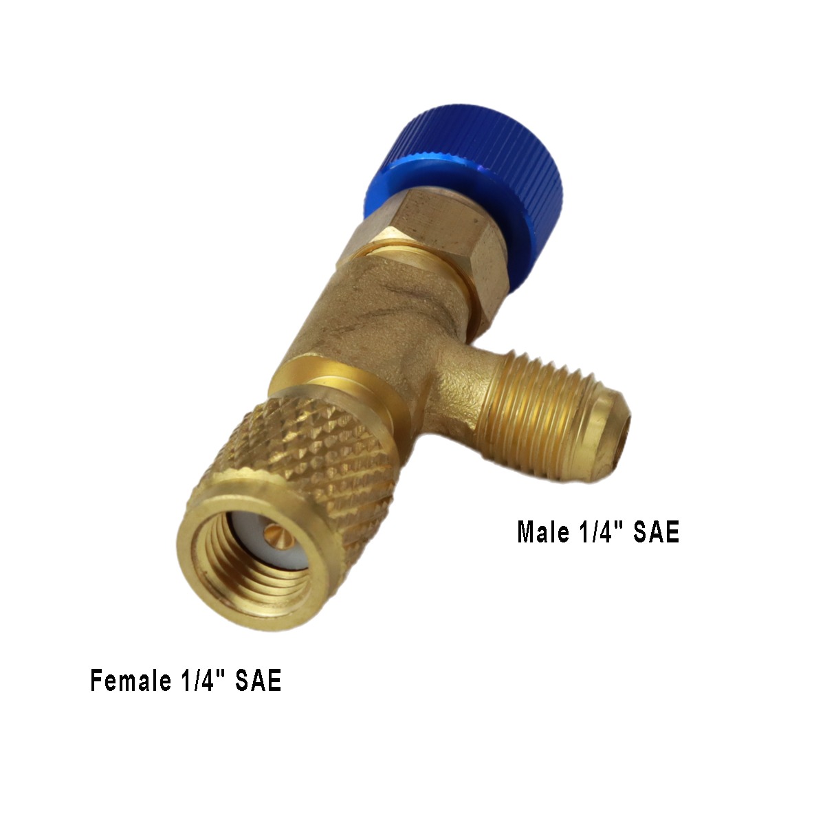 CHARGING VALVE Size R12 R22 Freon Charging Valve 1/4", Safety Adapter.Pack of 2