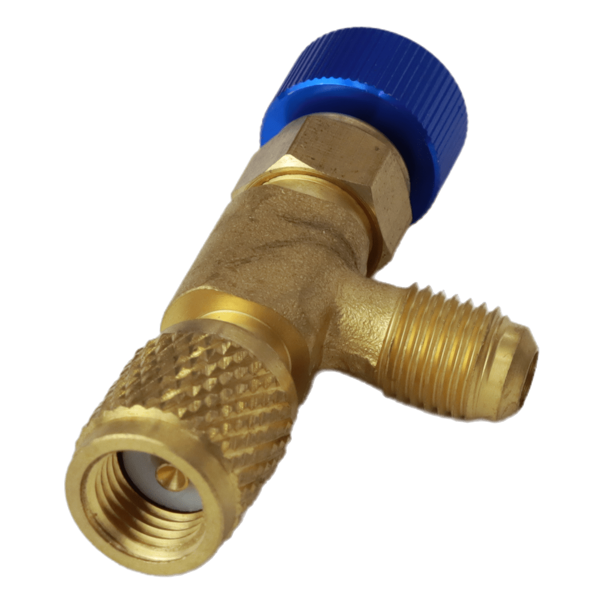 CHARGING VALVE4 R12 R22 Freon Charging Valve 1/4", Safety Adapter.Pack of 2