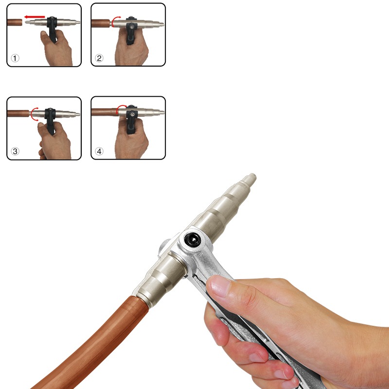 how to use tube expander 7-in-1 Manual Copper Pipe Expander 1/4"-7/8" Tubing