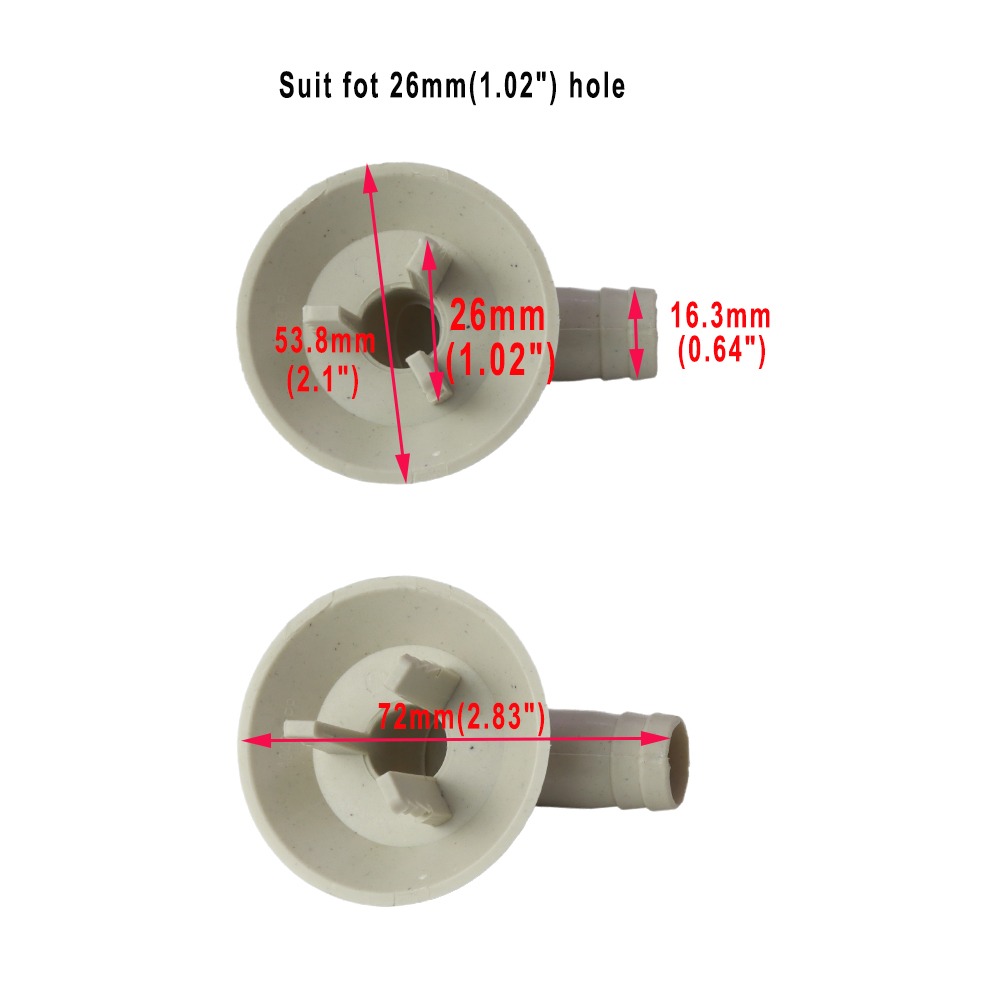 26mm White AC Drain Hose Connector Elbow Fitting, Pack of 2 - Image 2