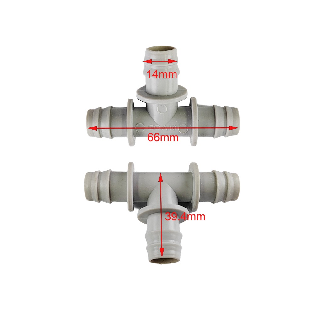 14mm Plastic Barbed Tee Fittings Drain Hose Connector - Image 2