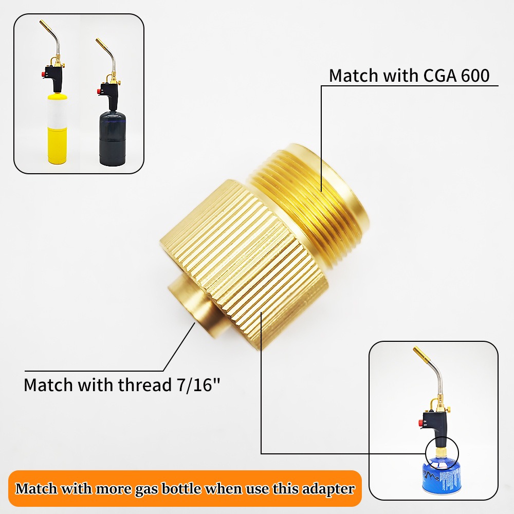 CGA 600 adapter 5 Propane Adapter, Input: EN417 Lindal Canister, Output: CGA600 Valve