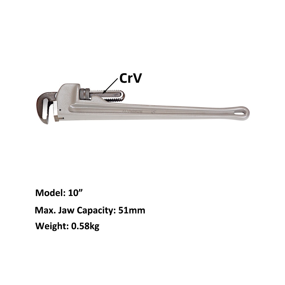 10 inch Aluminum Pipe Wrench, Adjustable Plumbing Wrench - Image 2