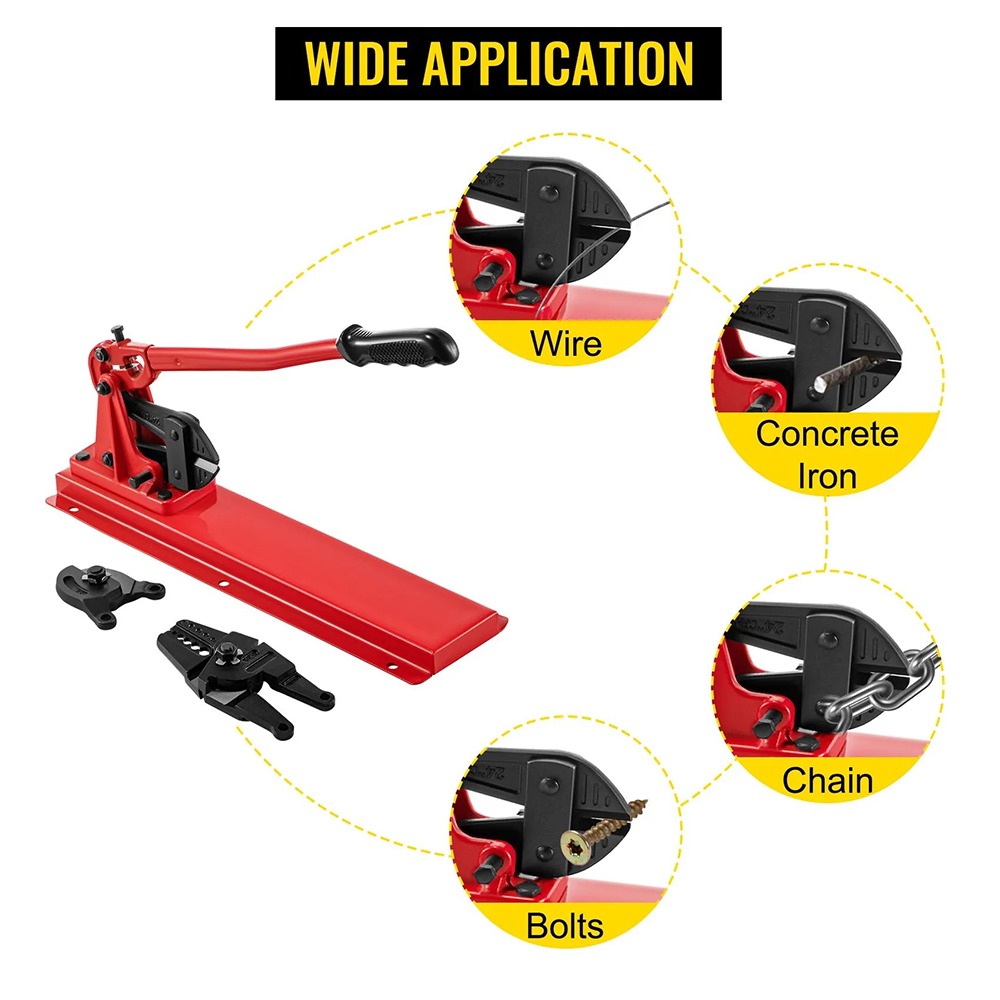 3 in 1 24 inch Bolt Cutters with Wire Rope Crimper Head and Cable Cutter Head