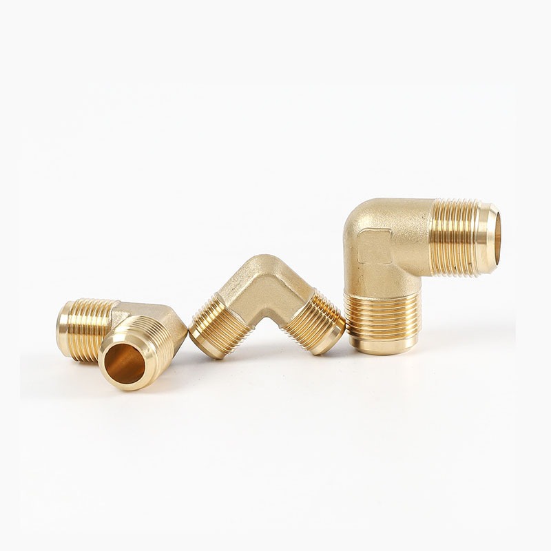 brass elbow 1 Brass Flare Elbow Fitting Pipe Adapter Connector,Pack of 2