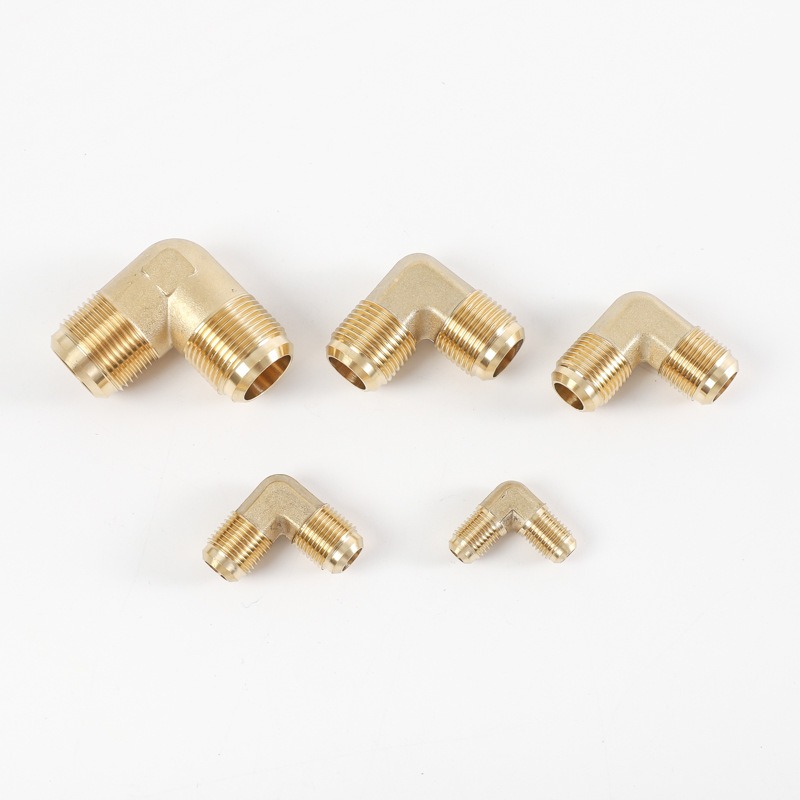 brass elbow 2 Brass Flare Elbow Fitting Pipe Adapter Connector,Pack of 2