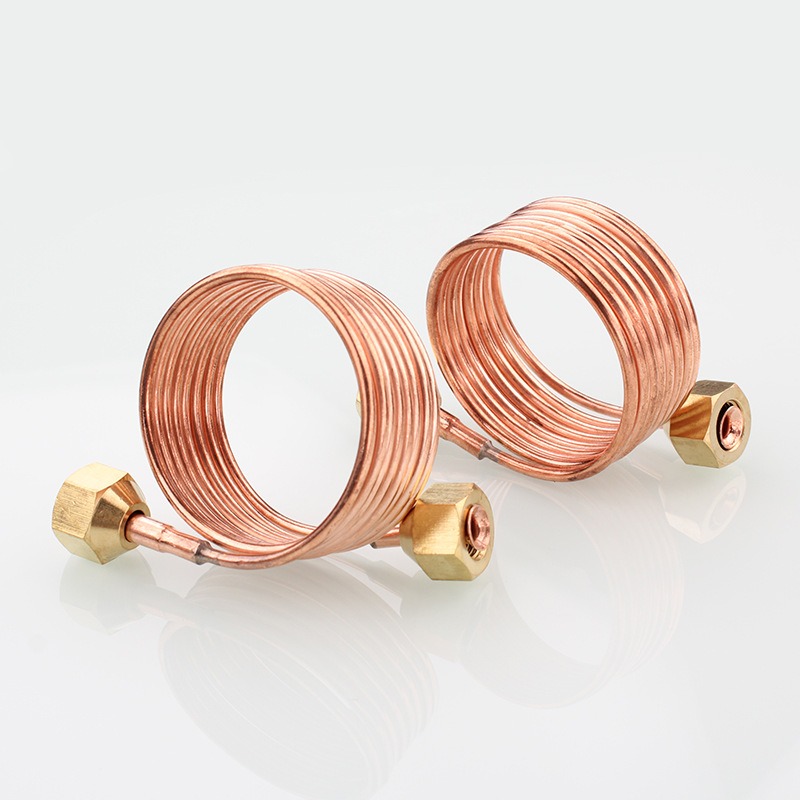 3mm Copper Capillary Tube with Flare Nuts, 1.5m Long With Valve Core