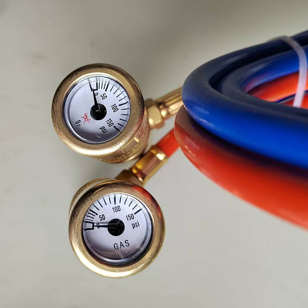 oxy mapp gas torch pressure gauge Oxygen MAPP Gas Torch Set with Pressure Gauge for Soldering, Brazing(Cylinders not Included)