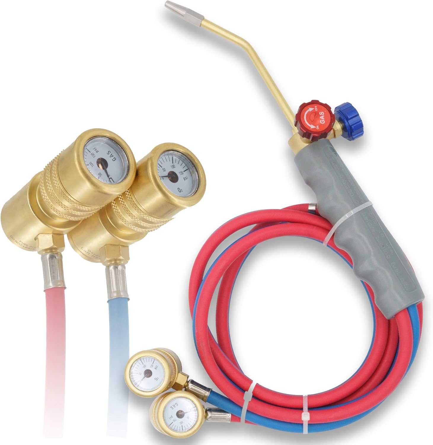 oxygen torch Oxygen MAPP Gas Torch Set with Pressure Gauge for Soldering, Brazing(Cylinders not Included)